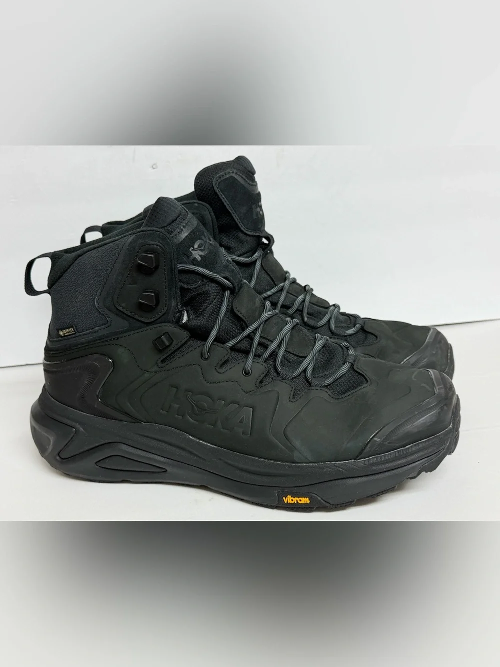 Hoka One One Kaha 3 Gore-Tex GTX Men’s Size 15 D Black Suede Vibram Hiking Boots